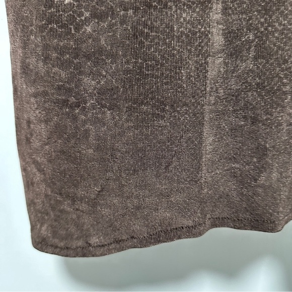 Vintage 90s Rabbit Rabbit Rabbit Designs Brown Snake Print Stretch Shirt Size 16 - Picture 13 of 16